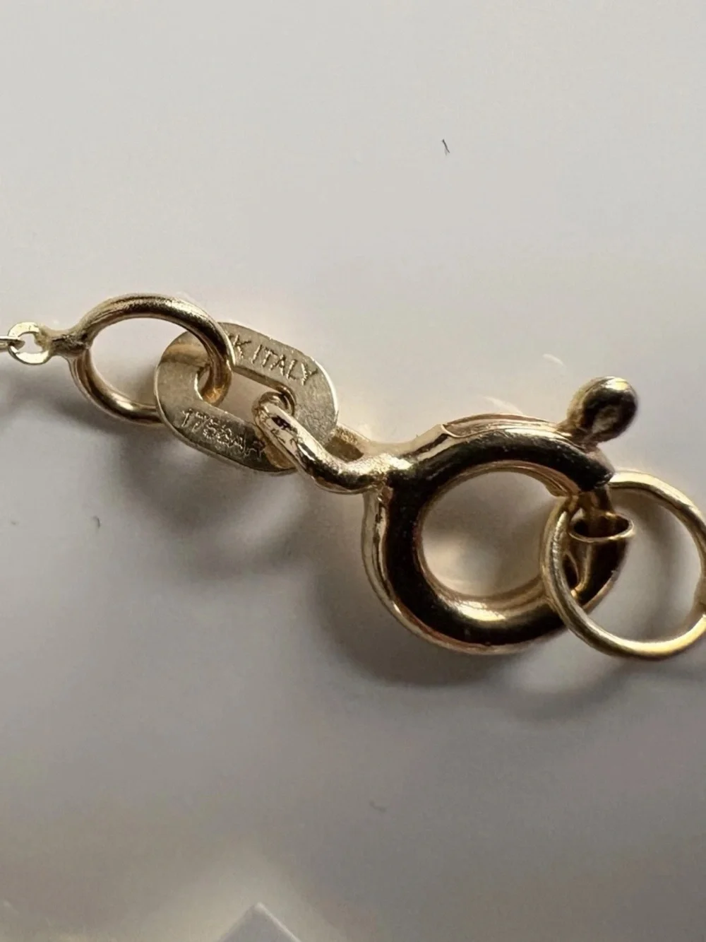 14K Yellow Gold Golden Clef Blue White Evil Eye Enamel Dainty Chain 585 Bracelet - Picture 5 of 7